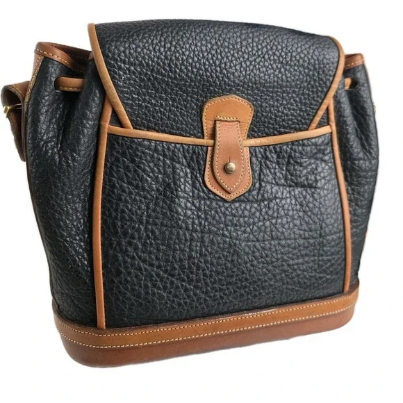 Dooney & Bourke Dover Carrier R10 Crossbody Tassel All Weather Vtg Tan Black Bag - Picture 3 of 16